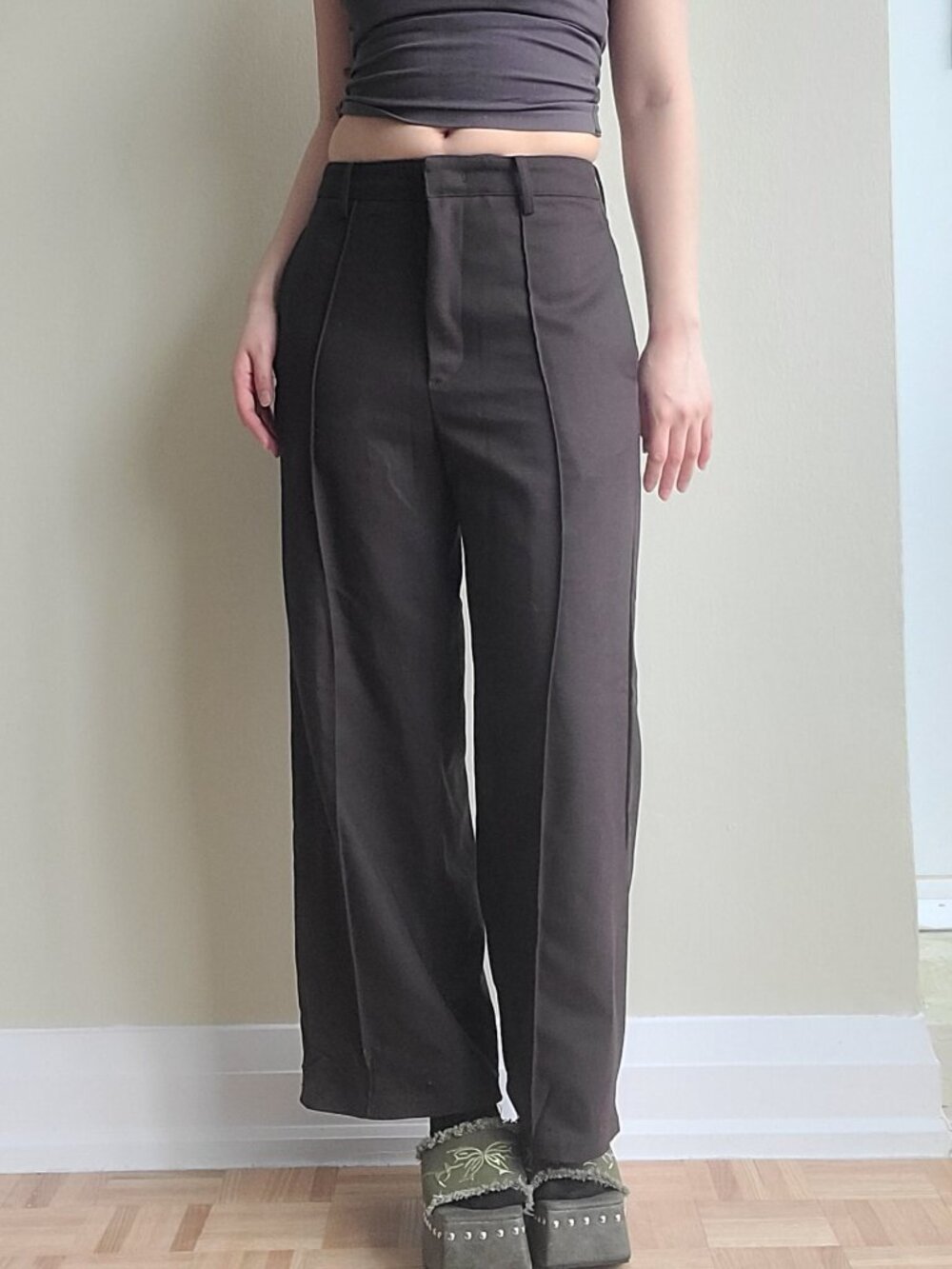 8Seconds Y2k Vintage Wide Leg Brown Winter Pants
